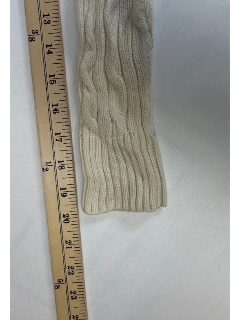 Ralph Lauren Women M Cream Cable Knit V-Neck Button Cardigan Sweater - Picture 8 of 9